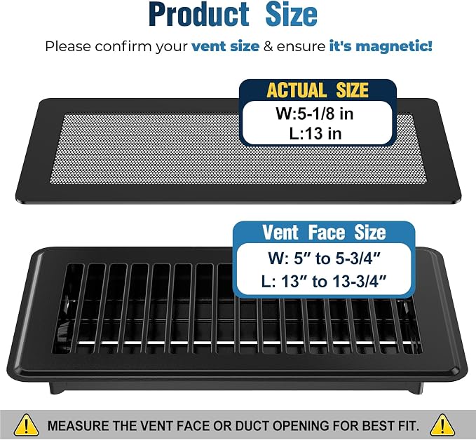 Magnetic Vent Covers with Vent Screen 5.1x13 Inch, Ceiling Air Vents, Ventilate - Image 2