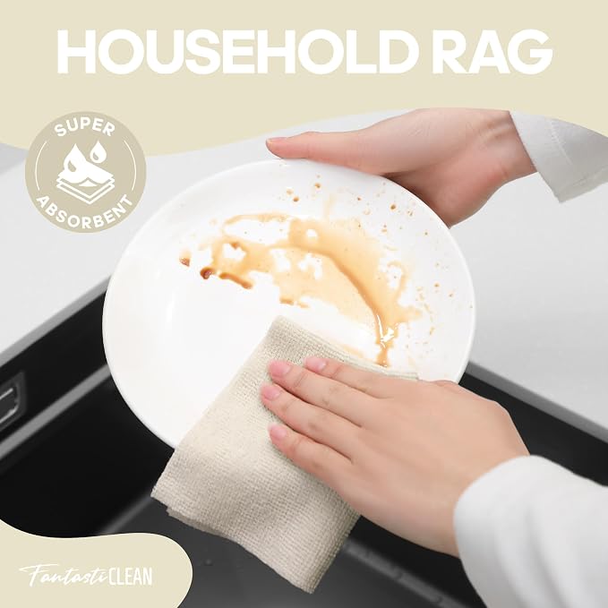 Fantasticlean Microfiber Cleaning Cloth Roll -60 Pack, Tear Away Paperless - Image 3