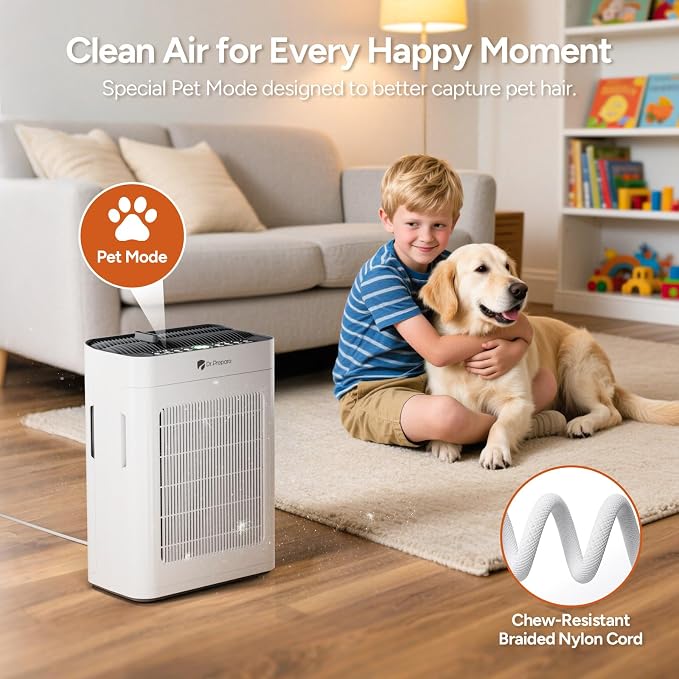Dr.Prepare Air Purifier for Home Bedroom Large Room Up to 3, 000 ft², HEPA Air - Image 3