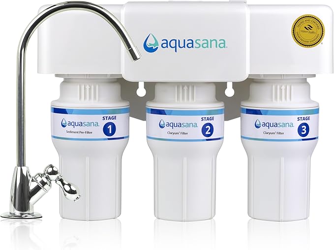 Aquasana Under Sink Water Filter | 3-Stage Claryum Filtration | Reduces up to by Aquasana