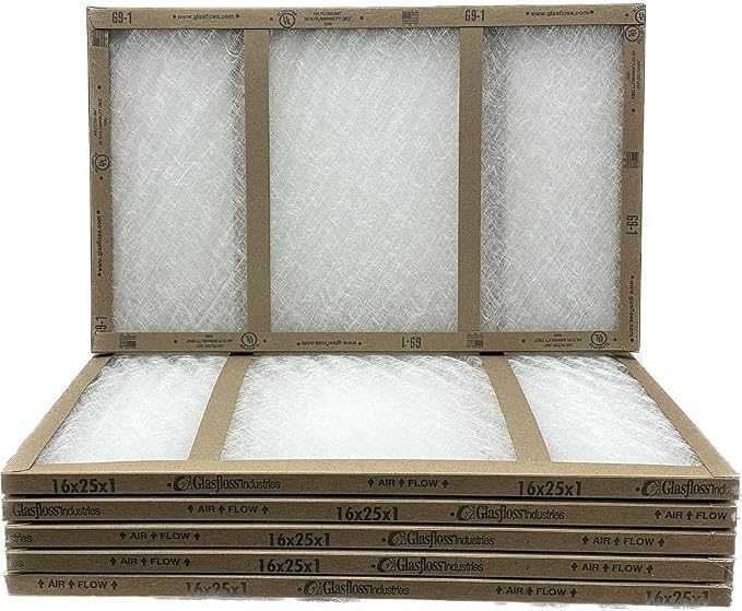 16x25x1 Fiberglass Air Filters, AC & Furnace, Glasfloss | Double-strut design by Glasfloss