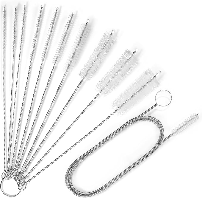 Ixiaoyoo Cleaning Brushes Set, 10 Pieces 8 Inch Nylon Tube Brush + 60 Inch by Ixiaoyoo