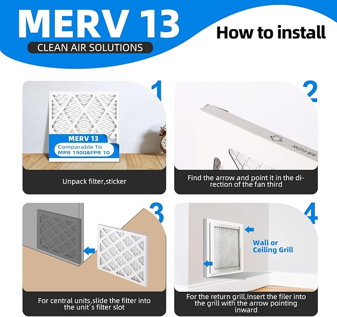 24x30x1 Air Filter, MPR 1900 & FPR 10, MERV 13 Pleated Air Filter - Image 5