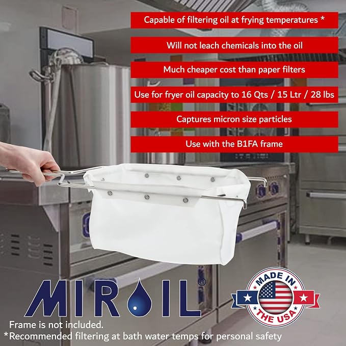 MirOil RB22FS Oil Polishing Filter Bag, Maintain Quality & Taste of Fried Foods - Image 2
