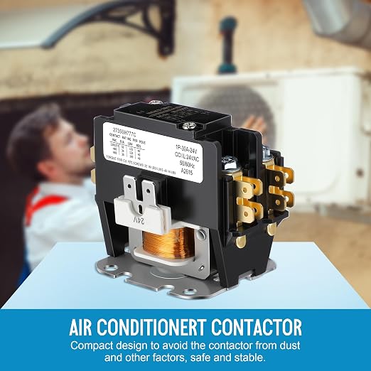 1 Pole Air Conditioner Contactor FLA 30 Amp 24VAC Coil, Compatible - Image 6