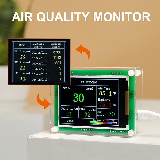 Air Quality Monitor pm2.5 pm10 pm1.0 Detector Indoor air Quality Test kit - Image 6