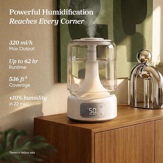 Levoit Humidifiers for Bedroom Large Room, 6.2L Dishwasher Safe, Smart App | - Image 2