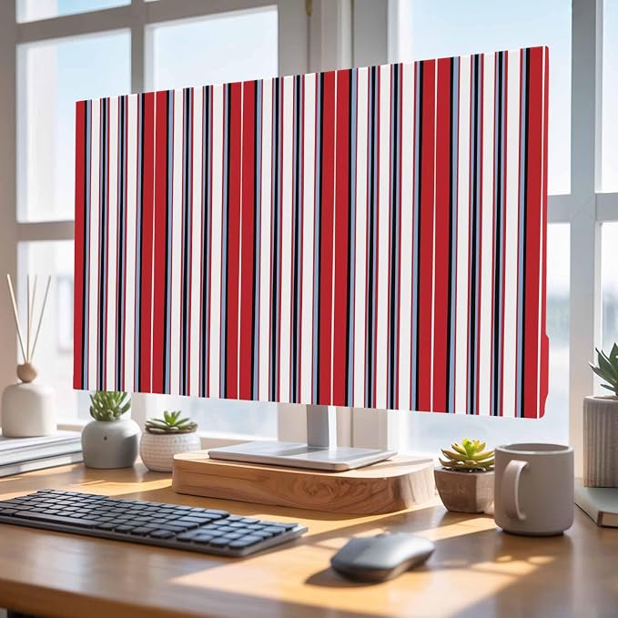 Modern Minimalist Stripe Line on White Indoor TV Cover, Elastic TV Screen - Image 4