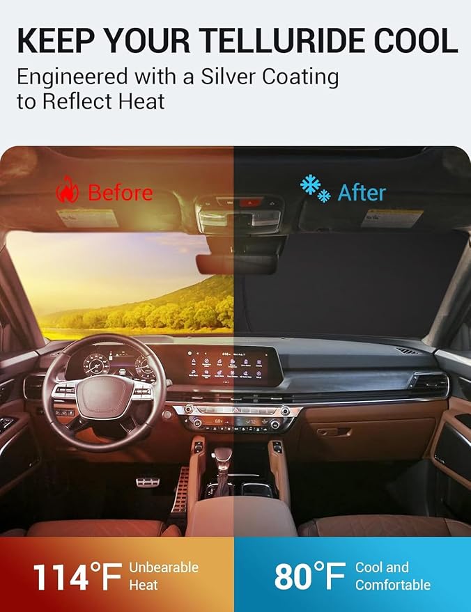 Proadsy 2026 Upgrade Front Windshield Sun Shade Foldable Sunshade Protector - Image 2