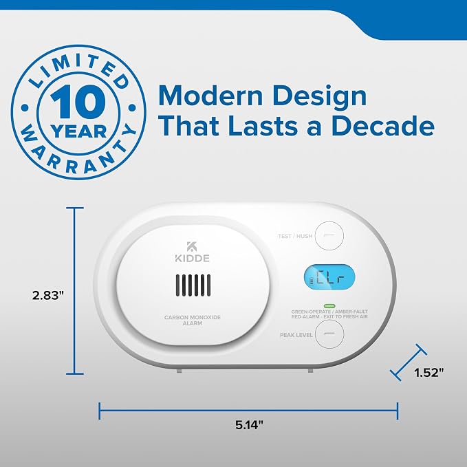 Kidde Carbon Monoxide Detector, AA Battery Powered, Digital Backlit Display - Image 7