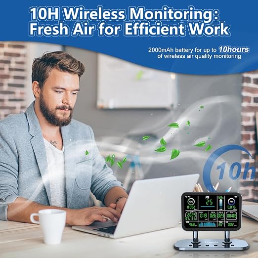 Air Quality Monitor Indoor, 16 in 1 Smart Air Quality Monitor 6" Indoor Air - Image 9