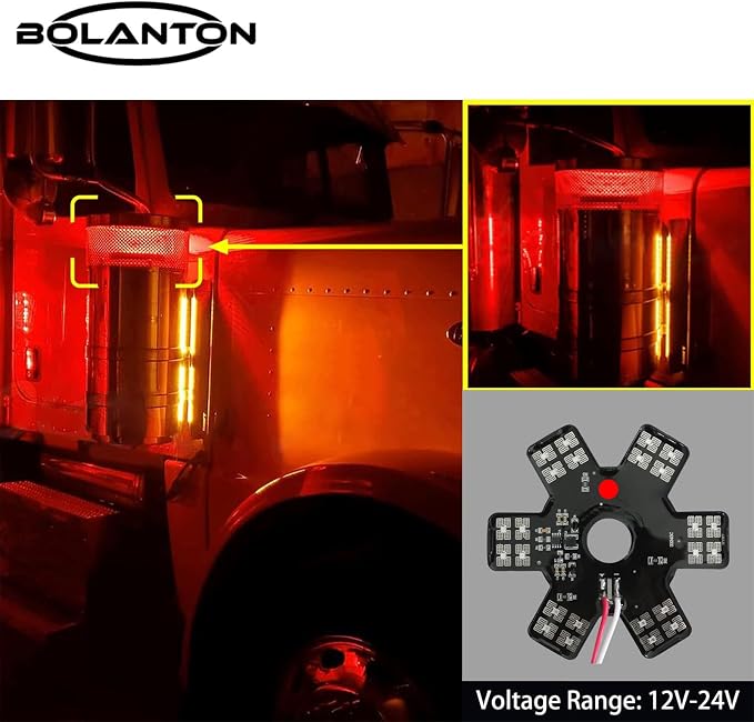 2PCS Air Cleaner LED Light 5" Truck Decorative Hex Style Air Filter Lamp - Image 2