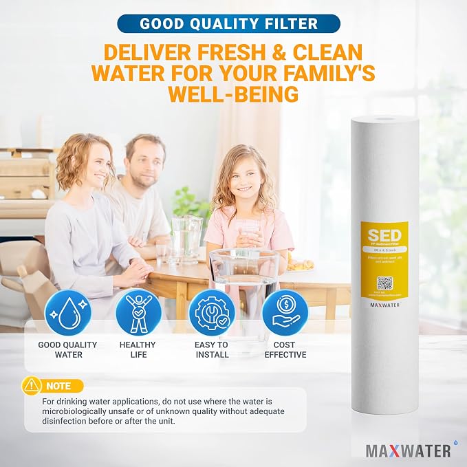 Max Water 10 Micron 20 x 4.5 Sediment Filter 20 inch Whole House BB Water - Image 6