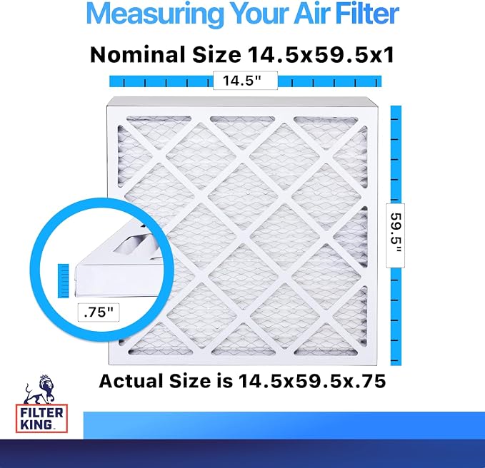 Filter King 14.5x59.5x1 Air Filter | 4-PACK | MERV 8 HVAC Pleated A/C Furnace - Image 2