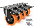 Caster Wheels, 4 Inch Caster Set of 4, Dual Locking PU Casters 2400LB, Swivel by AGBOLO
