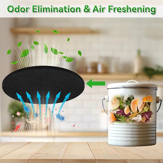 12 Pack Charcoal Filters for Compost Bucket, 6.7 Inch Compost Filters for - Image 6