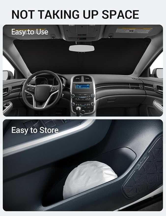 Proadsy 2026 Upgrade Windshield Sun Shade Custom Fit 2013-2015 Malibu Foldable - Image 9