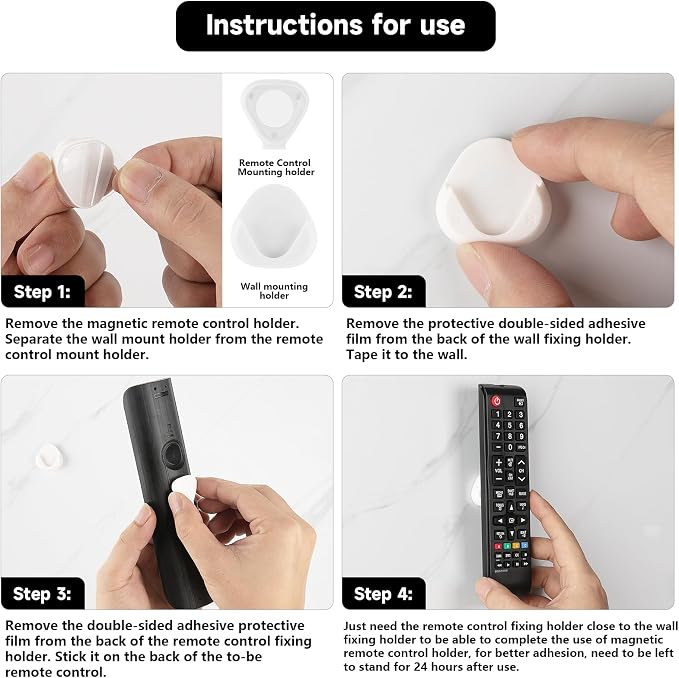 YONGAIJIA 6 Pcs Magnetic Remote Control Holder, Self Adhesive Remote Holder - Image 5