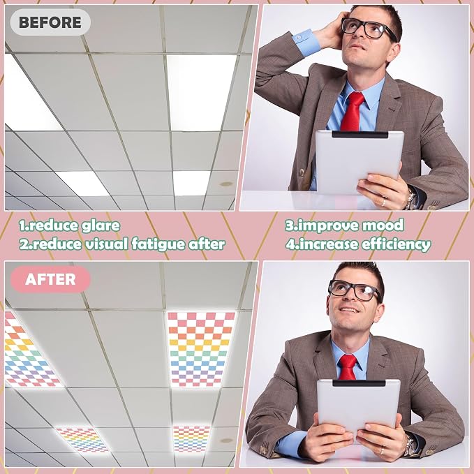 6Pcs Classroom Light Covers for Fluorescent Lights, Magnetic 2x4 FT Ceiling - Image 5