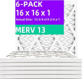 16x16x1 MERV 13 Pleated Air Filter MPR 1900 & FPR 10, Furnace Air Filters by Qingzhug