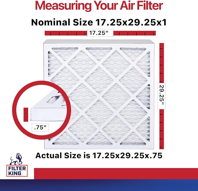 Filter King 17.25x29.25x1 Air Filter | 6-PACK | MERV 11 HVAC Pleated A/C - Image 2