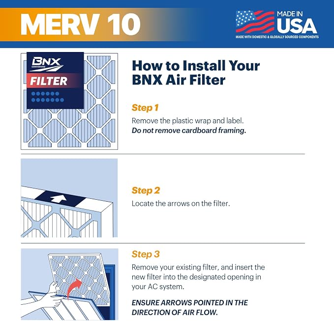 BNX TruFilter 18x20x1 MERV 10 AC Furnace Air Filter - Image 7