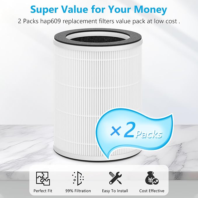 2 Packs HAP609 Replacement Filter Compatible - Image 7