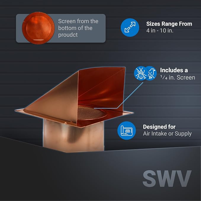 FAMCO Copper Hooded Wall Vent - Image 5