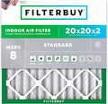 Filterbuy 20x20x2 Air Filter MERV 8 Essential Dust & Allergy Defense, by Filterbuy