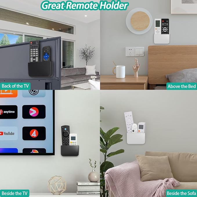 Freewindo Magnetic Remote Control Holder Wall Mount, 2 Pack TV Remote Holder - Image 5