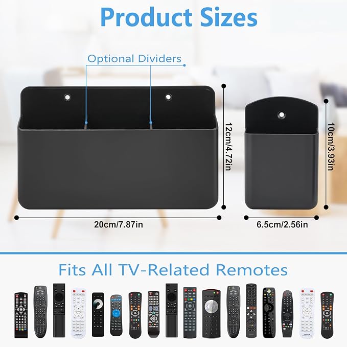 3 Pack Remote Control Holder Wall Mount, Tv Wall Remote Control Holder Pen - Image 2