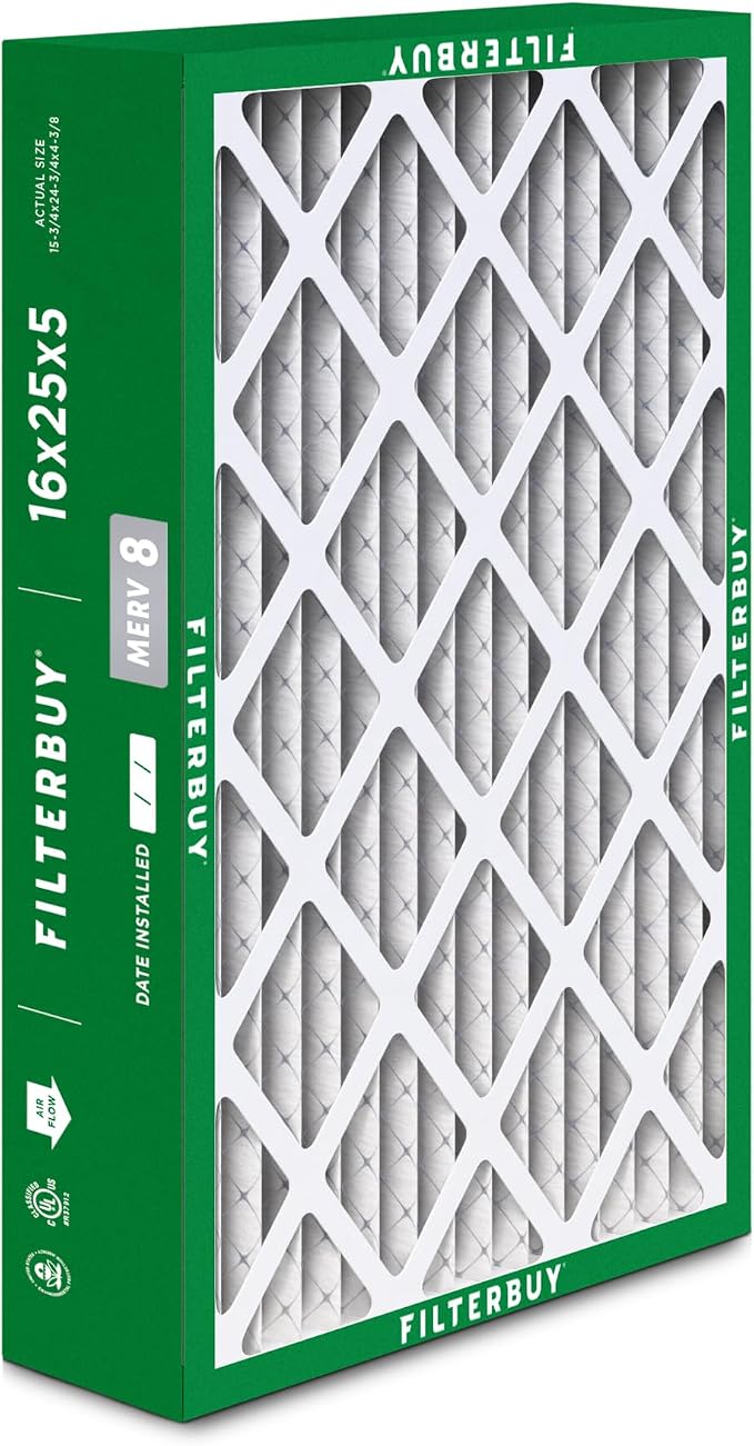 Filterbuy 16x25x5 Air Filter MERV 8 Essential Dust & Allergy Defense, Pleated - Image 9