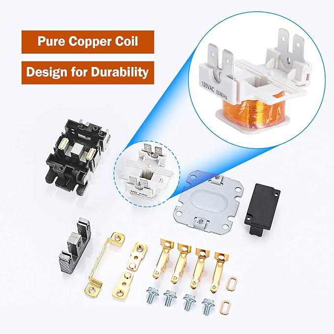 Dreyoo 2 Pack Carrier HVAC Motor Contactor, 120V 30 Amp Coil 2 Pole Replacement - Image 5