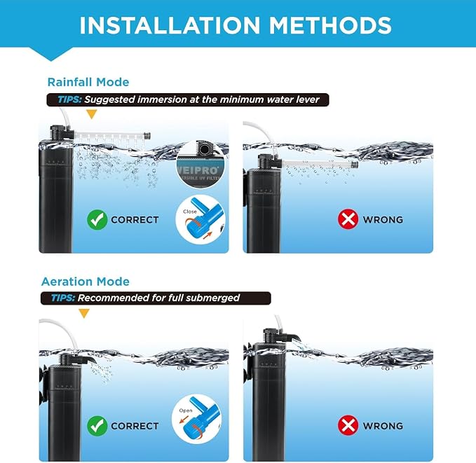 Internal Fish Tank Filter with 5W UV Light, Adjustable Water Flow Submersible - Image 7