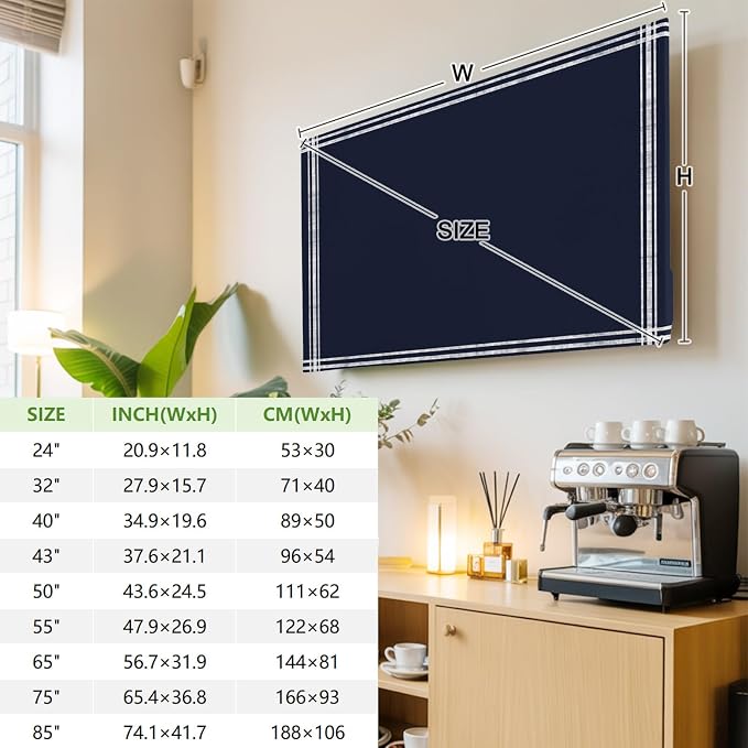 Pure Color Deep Blue Theme Indoor TV Cover, Elastic TV Screen Protector - Image 3