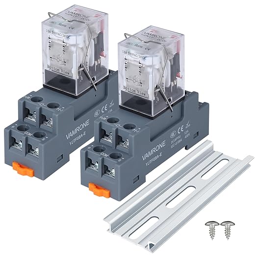 2PCS Electromagnetic Power Relay, 8-Pin 10A 12 DC Relay Coil by VAMRONE