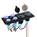 FXC 4 Gang Switch Panel Aluminum + QC 3.0 Dual USB Ports by FXC