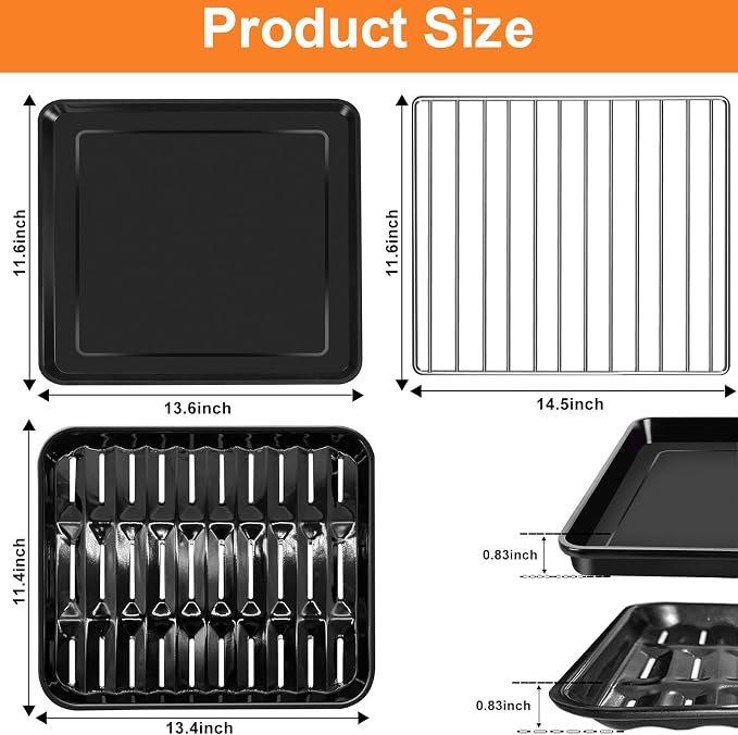GCQ 3PCS Air Fryer Grill Pan Basket Wire Rack Set - Image 2