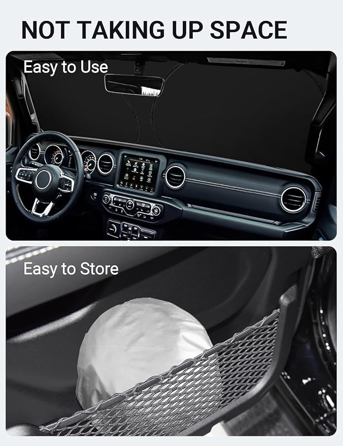 Proadsy Windshield Sun Shade Custom Fit Jeep Wrangler JL JLU & Gladiator JT - Image 9