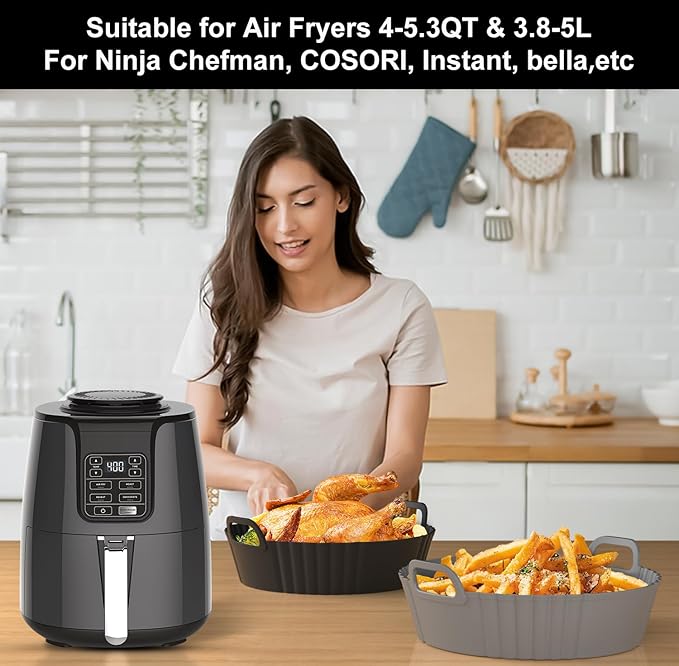 Round Silicone Air Fryer Liners 2 Pack - Image 3