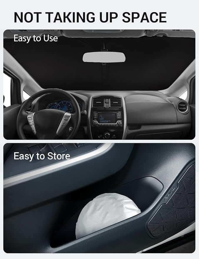 Proadsy 2026 Upgrade Windshield Sun Shade Custom Fit 2012-2018 Nissan Versa - Image 9