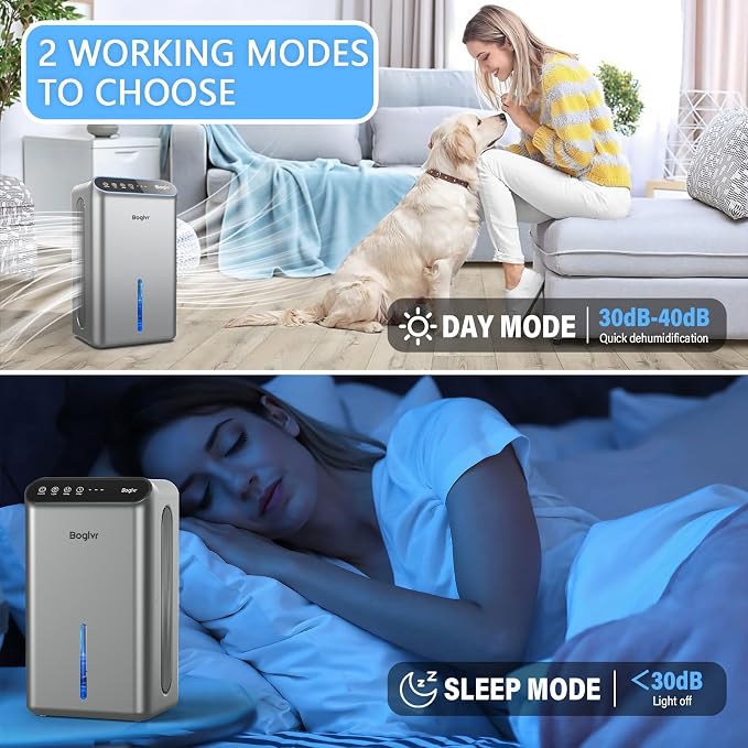Dehumidifier for Home up to 1000 sq.ft, 98oz Small Quiet Dehumidifier - Image 6