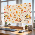 Thanksgiving Autumn Sparrows on Orange Indoor TV Cover, Elastic TV Screen by Unknown