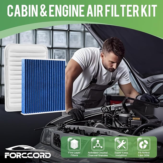 Cabin & Engine Air Filter Fit for Toyota Corolla 2009-19, Matrix 2009-14 - Image 2