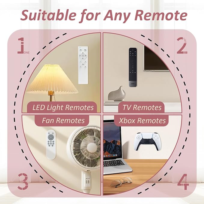 Magnetic Remote Control Holder Wall Mount Self-Adhesive, 6 Pack Upgraded - Image 6