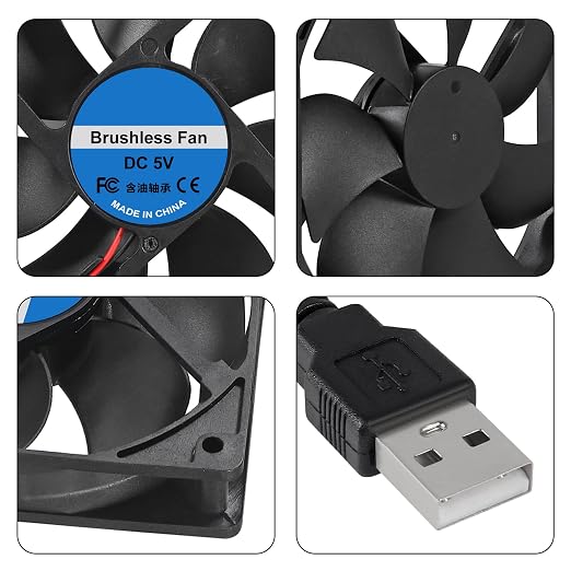 4Pcs DC 5V 12025 Cooling Fan Ball Bearings Brushless 120x120x25mm USB Computer - Image 2