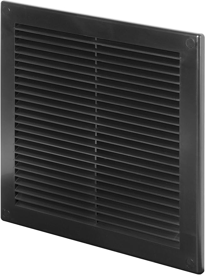 Awenta 8" x 8" Inch Square Plastic Black Ventilation Grille by Awenta