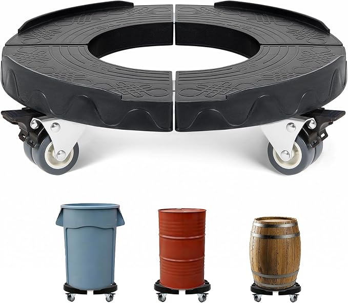 W B D WEIBIDA Trash Can Dolly Wheels Adjustable 15-19 Inch Round Roller by WBDWEIBIDA