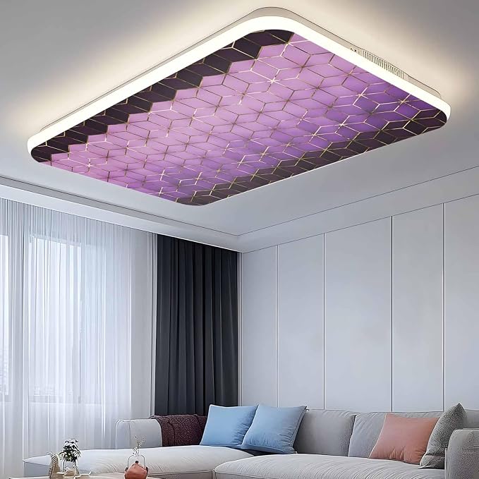 2x4 ft Fluorescent Light Cover for Ceiling Modern Gradient Purple Geometric - Image 2