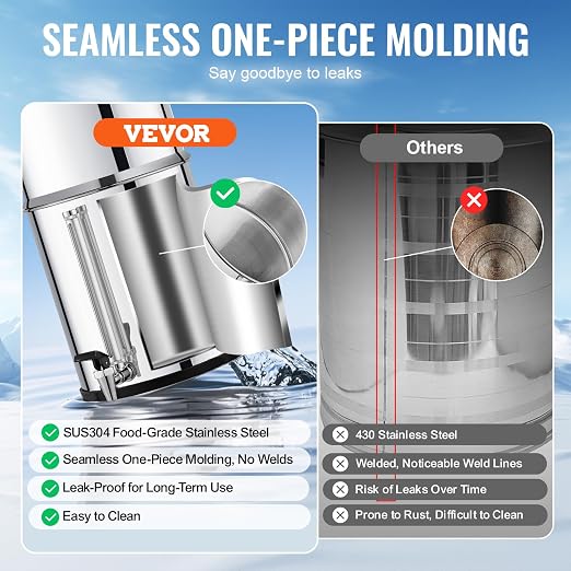 VEVOR Gravity-fed Water Filter System, 2.25G 304 Stainless-Steel Countertop - Image 3